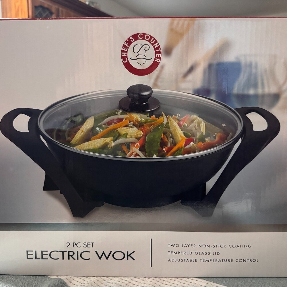 Chef’s Counter 2 pc Electric Wok Set NIB